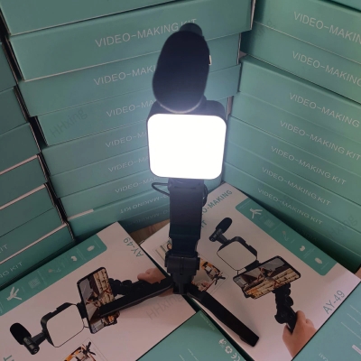 Picture of Ay-49 Smartphone Vlogging Kit Wireless Control Photography Fill Light With Tripod Stand Microphone For Tiktok Youtube Conference - Ring Light