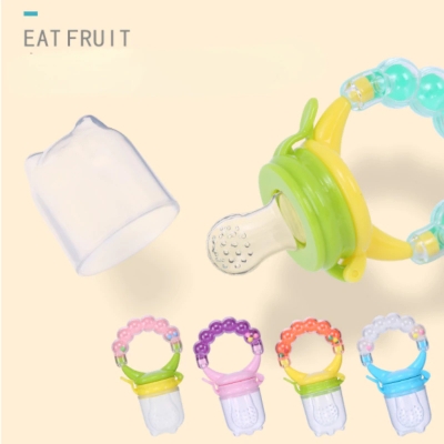 Picture of Baby Food Nibbler Feeding Spoon Bell Ring Juice Extractor Pacifier Chew Silicone Gum Fruit Vegetable Bite Eat Auxiliary Bottles