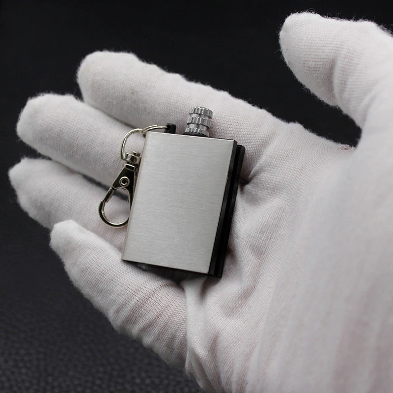 Picture of Gas Lighter Keyring with Kerosene Flame: Metal  Lighter in Compact Size Perfect Smoking Accessory Convenient Keyring Design