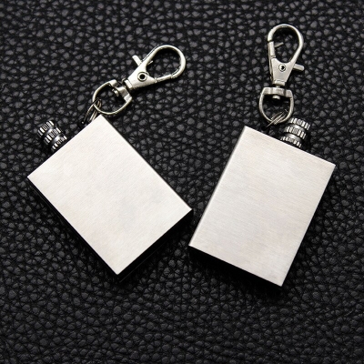 Picture of Gas Lighter Keyring with Kerosene Flame: Metal  Lighter in Compact Size Perfect Smoking Accessory Convenient Keyring Design