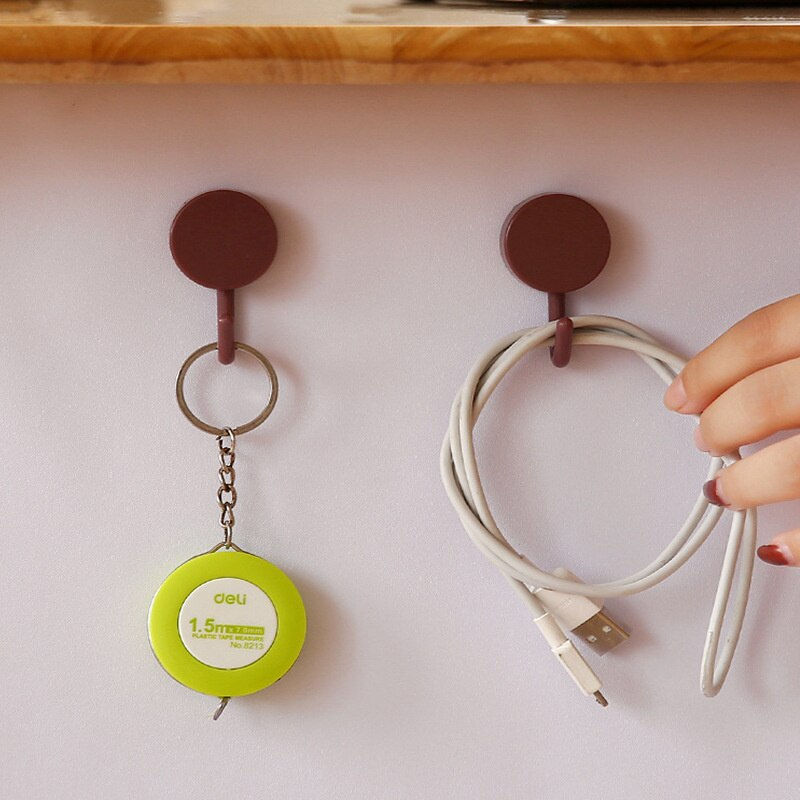 Picture of 10PCS Strong Self Adhesive Hooks Key Storage Hanger for Kitchen Bathroom Door Wall Multi-Function deco