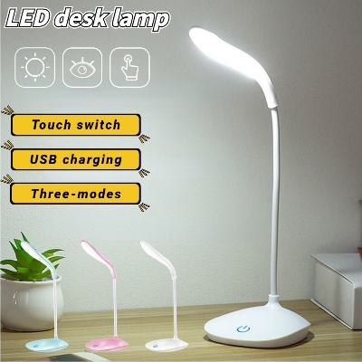 Picture of Led Desk Lamp Modern Dimmable Touch Foldable Table Lamp Bedside Reading Eye Protection Night Light USB Chargeable for Bedroom