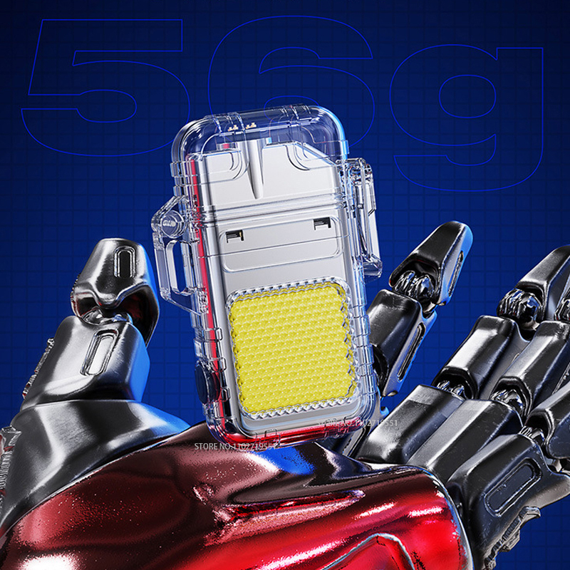 Picture of Waterproof Dual Arc Lighter With COB Light Type C Charge Outdoor Camping BBQ Survive Ignition Luminous Electric Pulse Lighter