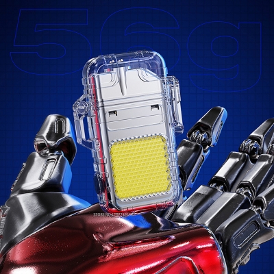 Picture of Waterproof Dual Arc Lighter With COB Light Type C Charge Outdoor Camping BBQ Survive Ignition Luminous Electric Pulse Lighter