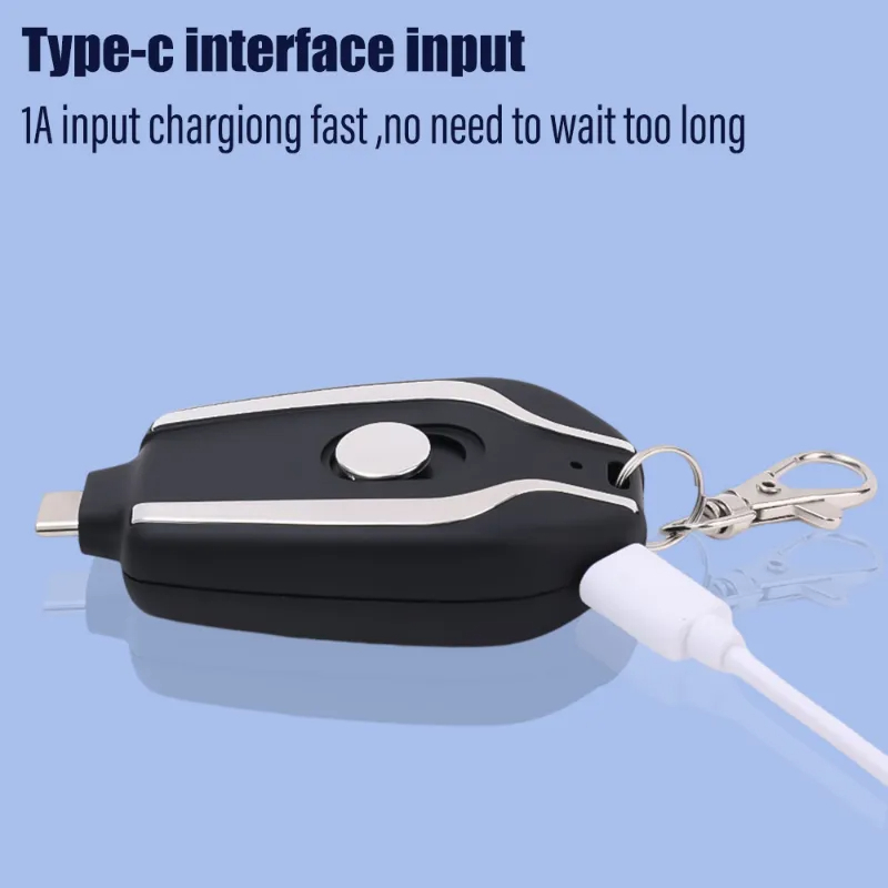 Picture of 1500mAh Portable Keychain Power Bank Fast Charging for Type C Phone Charger External Battery Pack for Emergency Power