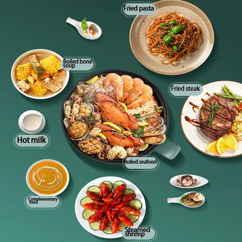 Picture of single layers/double layers 1.5L Capacity Mini Home Cooking Pot Multifunctional Rice Cooker Non Stick Pan Safety Material Potable Stockpot Utility Electrice