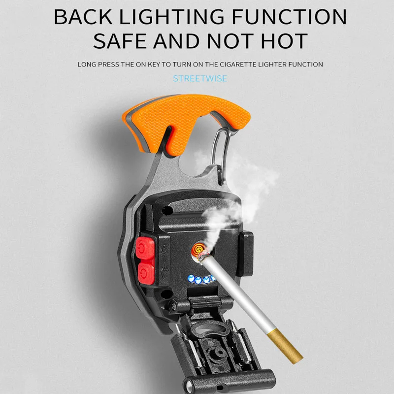 Picture of Multi-function COB LED Flashlight Outdoor USB Keychain Light Hook Strong Magnet Screwdriver Hammer Emergency Lamp Lamp for Campi