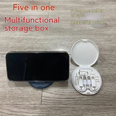 Picture of Data cable set storage box 60w fast charge data cable storage box Digital storage box mobile phone stand
