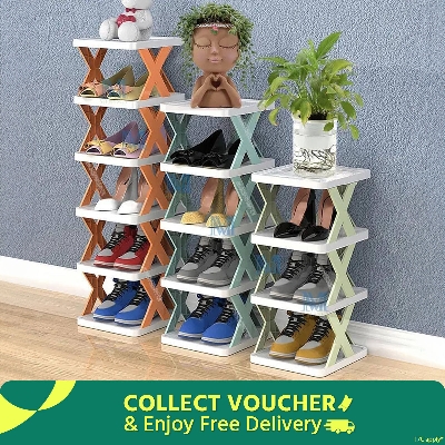 Picture of 5-storey shoe rack shoe cabinet entrance bathroom dormitory simple shelf storage artifact Large Size (30x28x17.5cm)Shoe Rack, Vertical Shoe Tower, Narrow Corner Shoe Rack, Shoe Shelf.