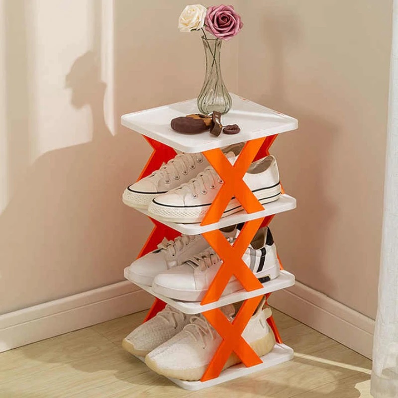 Picture of New Shoe Rack, Vertical Shoe Tower, Narrow Corner Shoe Rack, Shoe Shelf, DIY Free Standing Shoes Storage Organizer for Small Entryway, Closet, Hallway, Living Room, Bedroom (30x28 4 layers) Men & women Fashion shoe Organizer