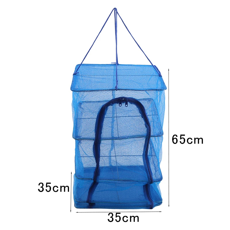 Picture of Foldable 4 Layers Drying Net Fish Net Drying Rack Hanging Vegetable Fish Dishes Dryer Net 35 X 35 X 65cm PE Hanger Fish Net-D Shop