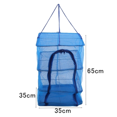Picture of Foldable 4 Layers Drying Net Fish Net Drying Rack Hanging Vegetable Fish Dishes Dryer Net 35 X 35 X 65cm PE Hanger Fish Net-D Shop