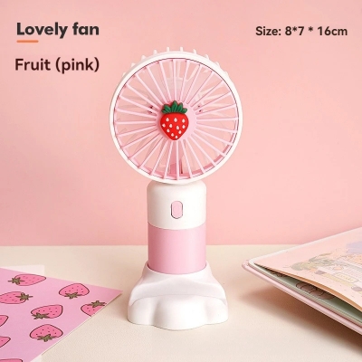 Picture of New USB Cartoon Fruit Mini Handheld Small Fan for Kids Portable Silent Student Desktop Holding Fan-D Shop
