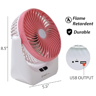 Picture of JY-SUPER Rechargeable USB Mini Desktop Table Fan with LED Light - JY-1880