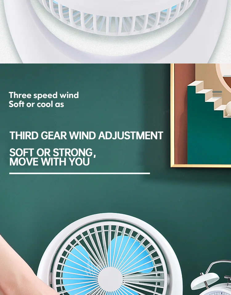 Picture of 6 in 1 Mini Fan Usb Rechargeable Home Camping Adjustable Portable Fans-D Shop