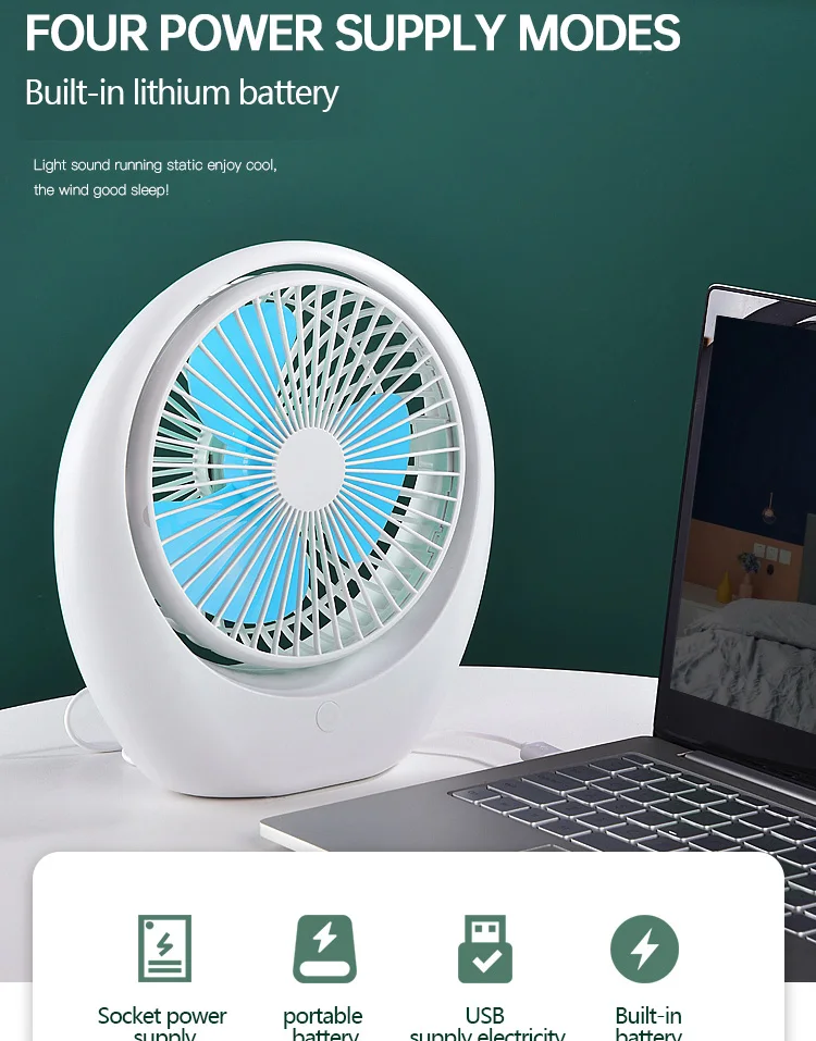 Picture of 6 in 1 Mini Fan Usb Rechargeable Home Camping Adjustable Portable Fans-D Shop