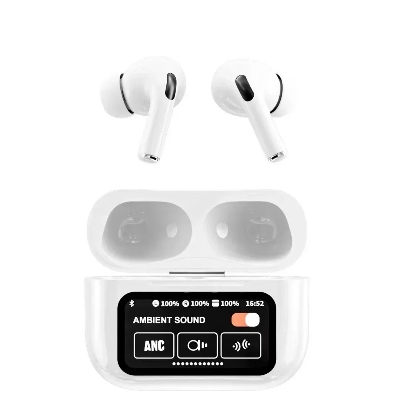 Picture of D Shop A9 Pro Touch Screen ANC Wireless Earphones TWS Noise Cancelling Earbud Bluetoth 5.3 Long Battery life HiFi Tone Quality