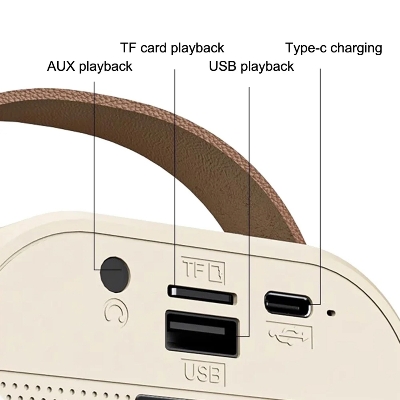 Picture of K12 Bluetooth Wireless Portable Speaker Multi-function Karaoke with 1-2 Microphone Music Player Karaoke Machine 1Speaker & 1 Pcs Microphone -D shop