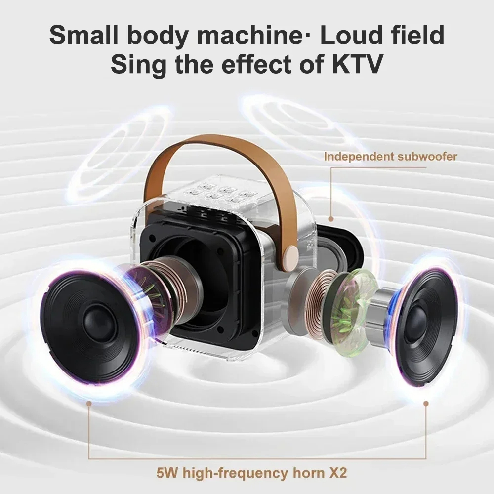 Picture of K12 Bluetooth Wireless Portable Speaker Multi-function Karaoke with 1-2 Microphone Music Player Karaoke Machine 1Speaker & 1 Pcs Microphone -D shop