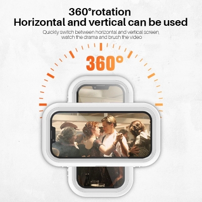 Picture of Bathroom waterproof mobile phone bracket without punching Bathroom wall bracket Kitchen storage rack can rotate 360 °-D Shop