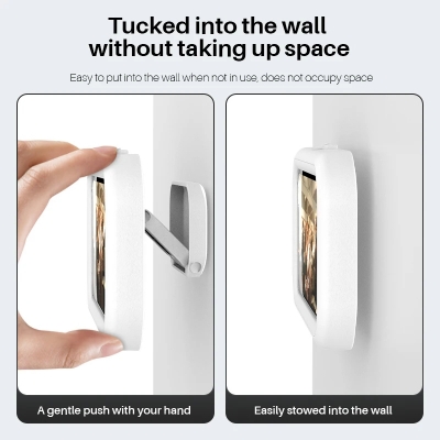 Picture of Bathroom waterproof mobile phone bracket without punching Bathroom wall bracket Kitchen storage rack can rotate 360 °-D Shop