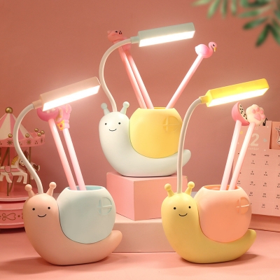 Picture of Cute Desk Lamp with Pen Holder Snail Rechargeable LED Table Lamp for Kids Foldable Reading Desk Light for Bedroom Nursery Study Home-D Shop