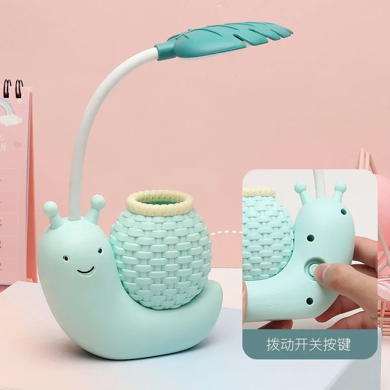 Picture of Cute Table Lamp, LED Night Study Light USB Charging Snail Animal Eye Protection Table Lamp with Adjustable Angle White Light for Kids Students-D shop