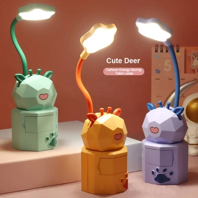 Picture of Book Lamp Rechargeable Bed Light Reading Light For Kids Mighty Bright Book Lights Kids Lamps for Bedrooms Girls,Kids Reading Light Cute Design USB Charging Warm Light 360 Degrees Gooseneck-D Shop