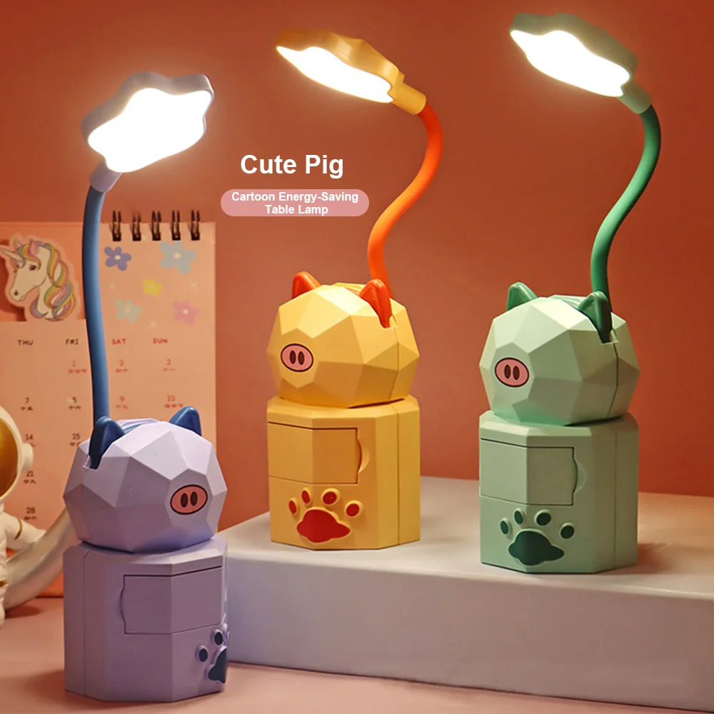 Picture of Book Lamp Rechargeable Bed Light Reading Light For Kids Mighty Bright Book Lights Kids Lamps for Bedrooms Girls,Kids Reading Light Cute Design USB Charging Warm Light 360 Degrees Gooseneck-D Shop