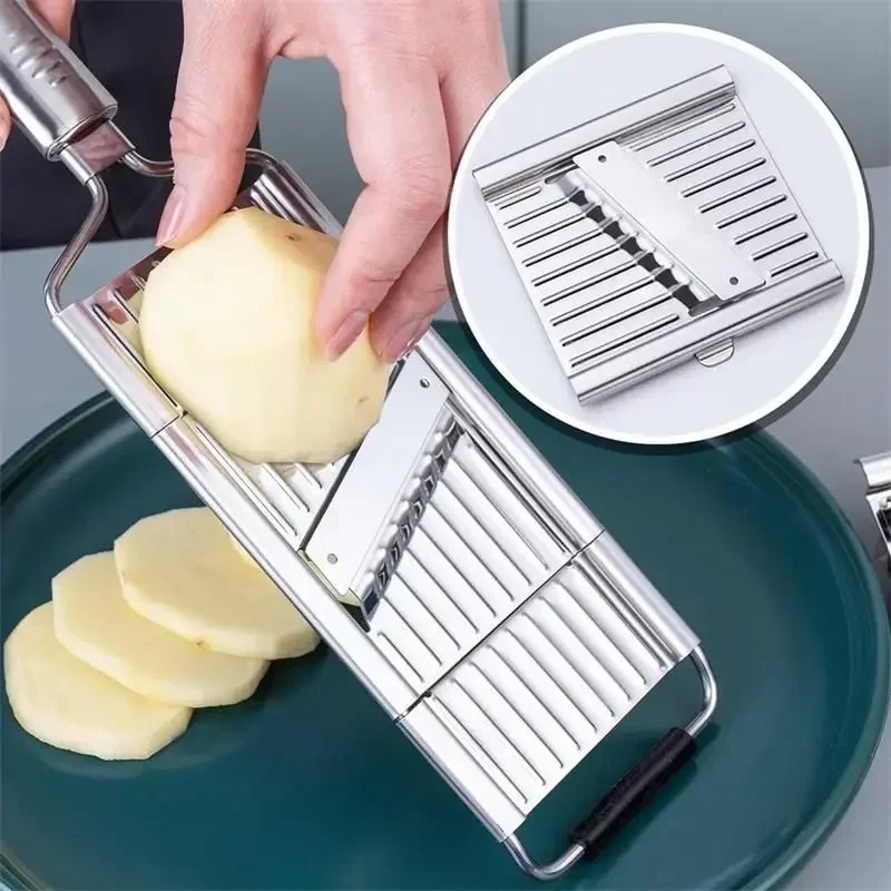 Picture of 4 in1 Vegetable Slicer Stainless Steel Shredder Cutter Multi-Purpose Vegetable Slicer Cuts Set Manual Fruit Carrot Potato Grater_D Shop