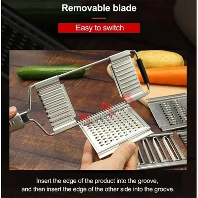 Picture of 4 in1 Vegetable Slicer Stainless Steel Shredder Cutter Multi-Purpose Vegetable Slicer Cuts Set Manual Fruit Carrot Potato Grater_D Shop