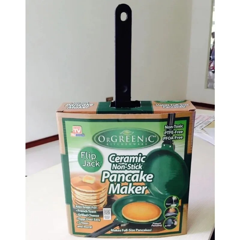 Picture of Double Sided Frying Pan Green Nonstick Stir Frying Pan with Ceramic Coating Pancake Maker Cake Maker Home Kitchen Cookware_D Shop