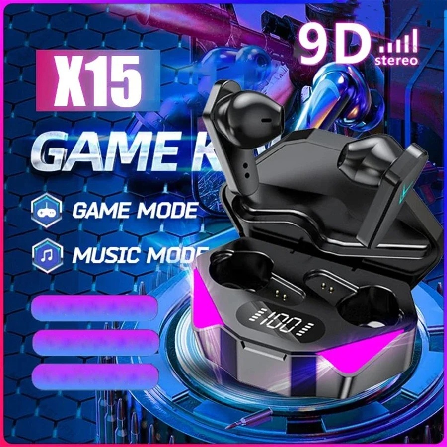 Picture of NEW AIR X15 Earphones Bluetooth Wireless Gamer Headphones Sport Low Latency Earbuds fone Gamer Headset Gamer With Mic Handfree_D Shop