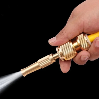 Picture of Copper Nipple Direct Water Spray Gun Head Spray Nozzle Car Wash Water Quick Connector Home Garden Hose Adjustable Gun_ D Shop