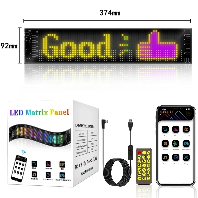 Picture of LED Matrix Pixel Panel Flexible RGB Pattern Graffiti Scrolling Text Animation Display Car Shop Reminder Light Bluetooth APP USB_ D Shop