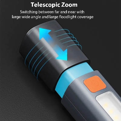 Picture of Super Bright COB Side Lights LED XPE Mini Portable Torch Zoomable Waterproof Outdoor Fishing Hunting Camping Flashlight_D Shop