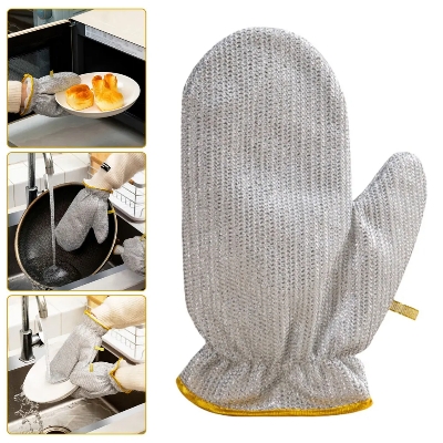Picture of D shop 1/2pcs Steel Kitchen Dishcloth Multipurpose Wire Dishwashing Rag Clean Glove Wet/dry Multipurpose Wire Miracle Cleaning Cloths