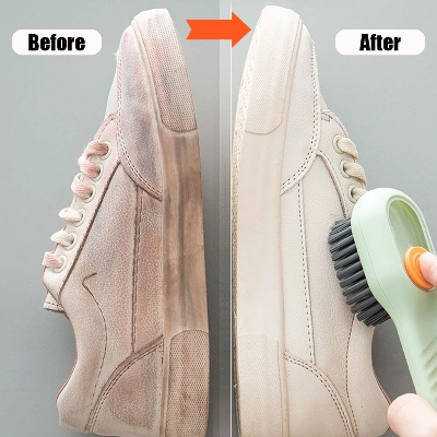 Picture of D shop Multifunctional Shoe Brushes With Soap Dispenser Long Handle Brush Cleaner For Clothes Shoes Household Laundry Cleaning Brush-Multicolor