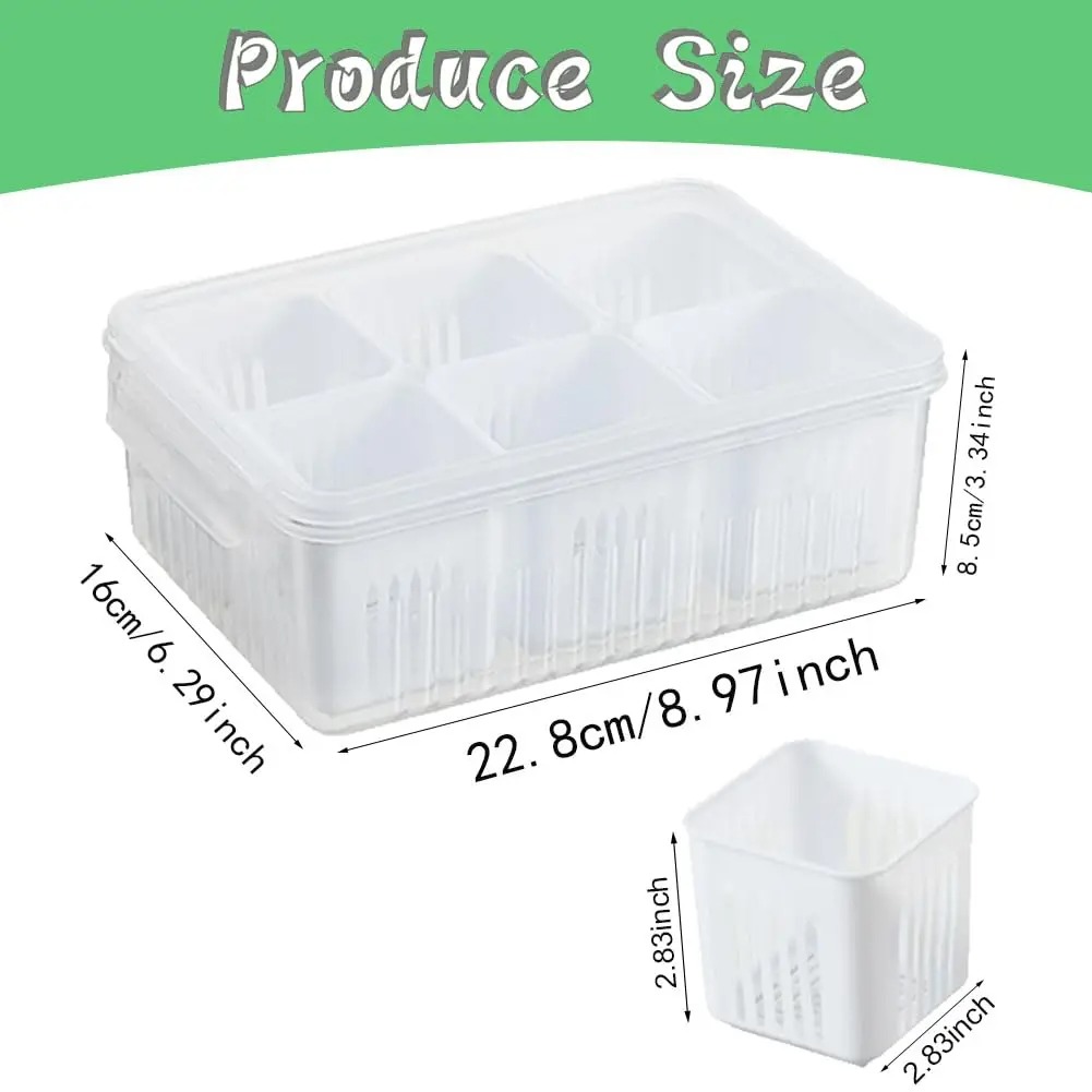 Picture of Refrigerator Food Drain Fresh-keeping Box Ginger Garlic Onion Pepper Storage Box Fruit Vegetable Drain Basket Kitchen Organizer_ D Shop