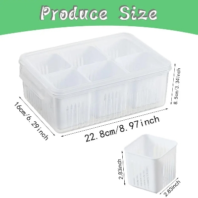Picture of Refrigerator Food Drain Fresh-keeping Box Ginger Garlic Onion Pepper Storage Box Fruit Vegetable Drain Basket Kitchen Organizer_ D Shop