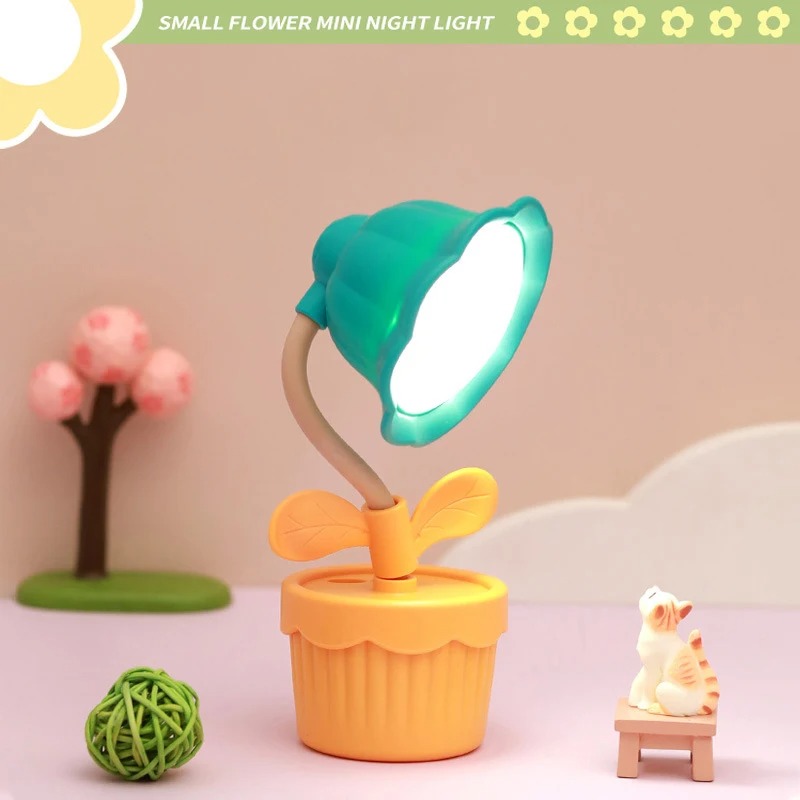 Picture of Cute Flower Shape Night Light LED Table Lamp USB Charging Desktop Accessories Students Study Reading Light Children's Gifts_D Shop