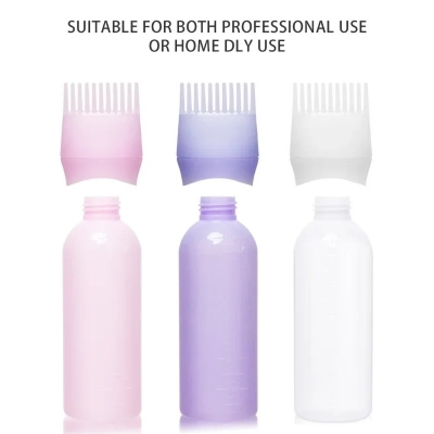 Picture of 160ml Multicolor Plastic Hair Dye Refillable Bottle Applicator Oil Comb Dispensing Salon Hair Coloring Hairdressing Styling Tool_D Shop