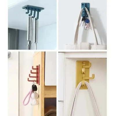 Picture of 1PC Self Adhesive Wall Hook Strong Without Drilling Coat Bag Bathroom Door Kitchen Towel Hanger Hooks Home Storage Accessories-D shop