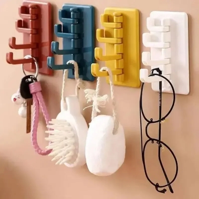 Picture of 1PC Self Adhesive Wall Hook Strong Without Drilling Coat Bag Bathroom Door Kitchen Towel Hanger Hooks Home Storage Accessories-D shop