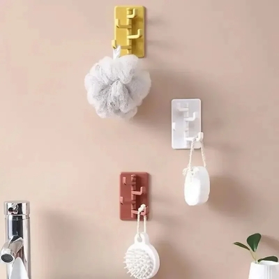 Picture of 1PC Self Adhesive Wall Hook Strong Without Drilling Coat Bag Bathroom Door Kitchen Towel Hanger Hooks Home Storage Accessories-D shop