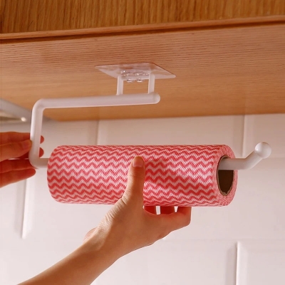 Picture of Punchfree Kitchen Paper Towel Rack Holder Paper Roll Rack Hanger Rag Storage Rack Wallmounted Towel Kitchen Bathroom Accessories- D Shop