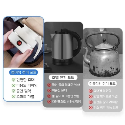 Picture of 600mlTravel Household Folding Kettle Silicone304 Stainless Steel Portable KettleCompression Foldable Leakproof KitchenAppliances_D Shop