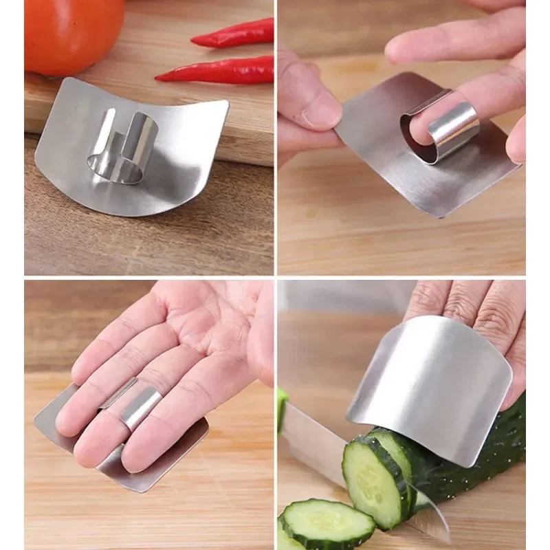 Picture of Stainless Steel Finger Guard Finger Hand Cut Hand Protector Knife Cut Finger Protection Tool Kitchen Cooking Knives Accessories