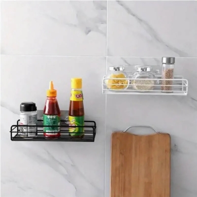 Picture of Punch-Free Bathroom Rack Wall-Mounted Storage For Bathroom Shampoo Cosmetic Seasoning Storage Rack Bathroom Kitchen Accessories_D Shop