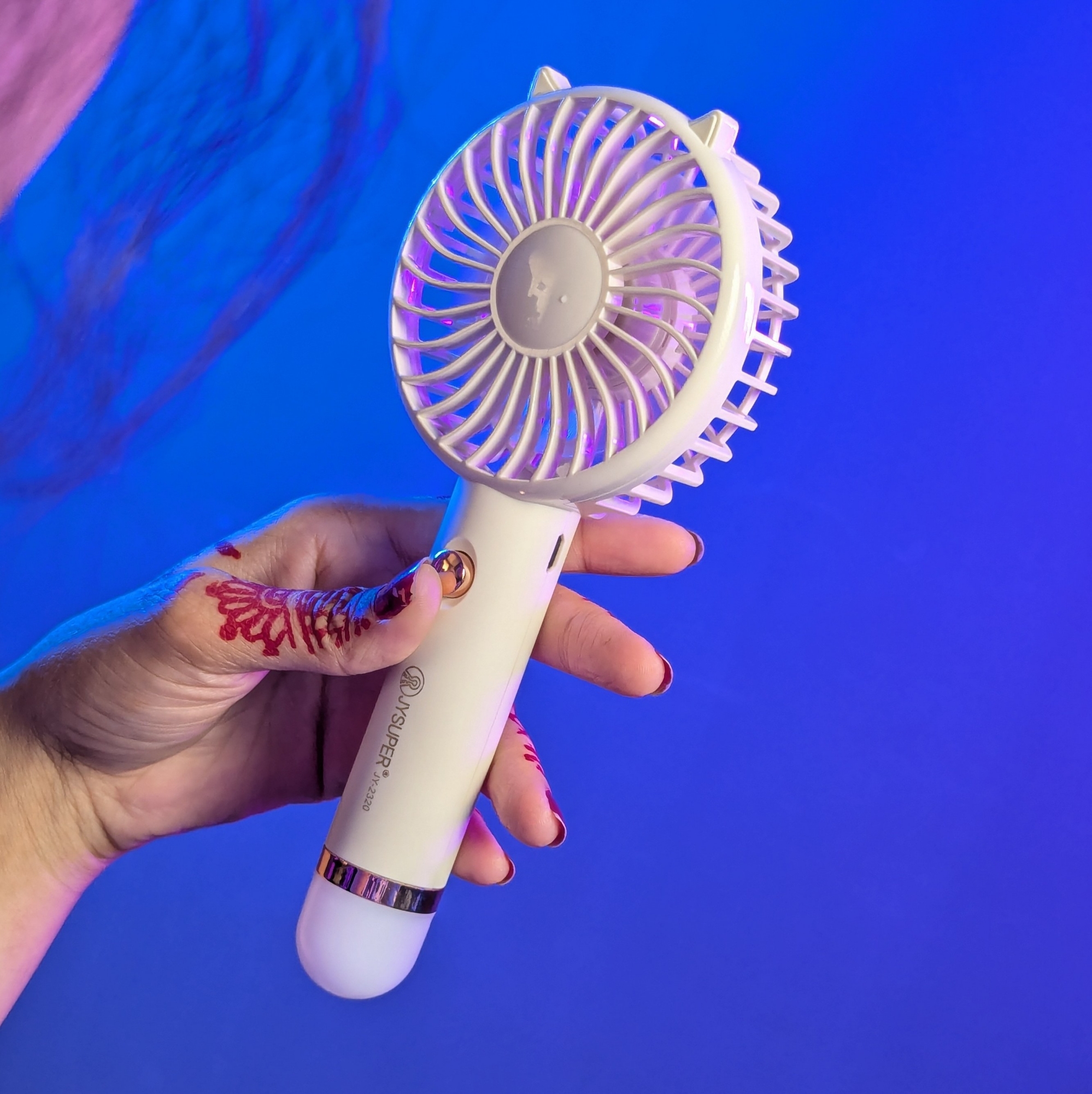 Picture of JYSUPER 2320 Mini Fan Rechargeable Hand Held Multi Function Strong Wind Bright Led Light-D Shop